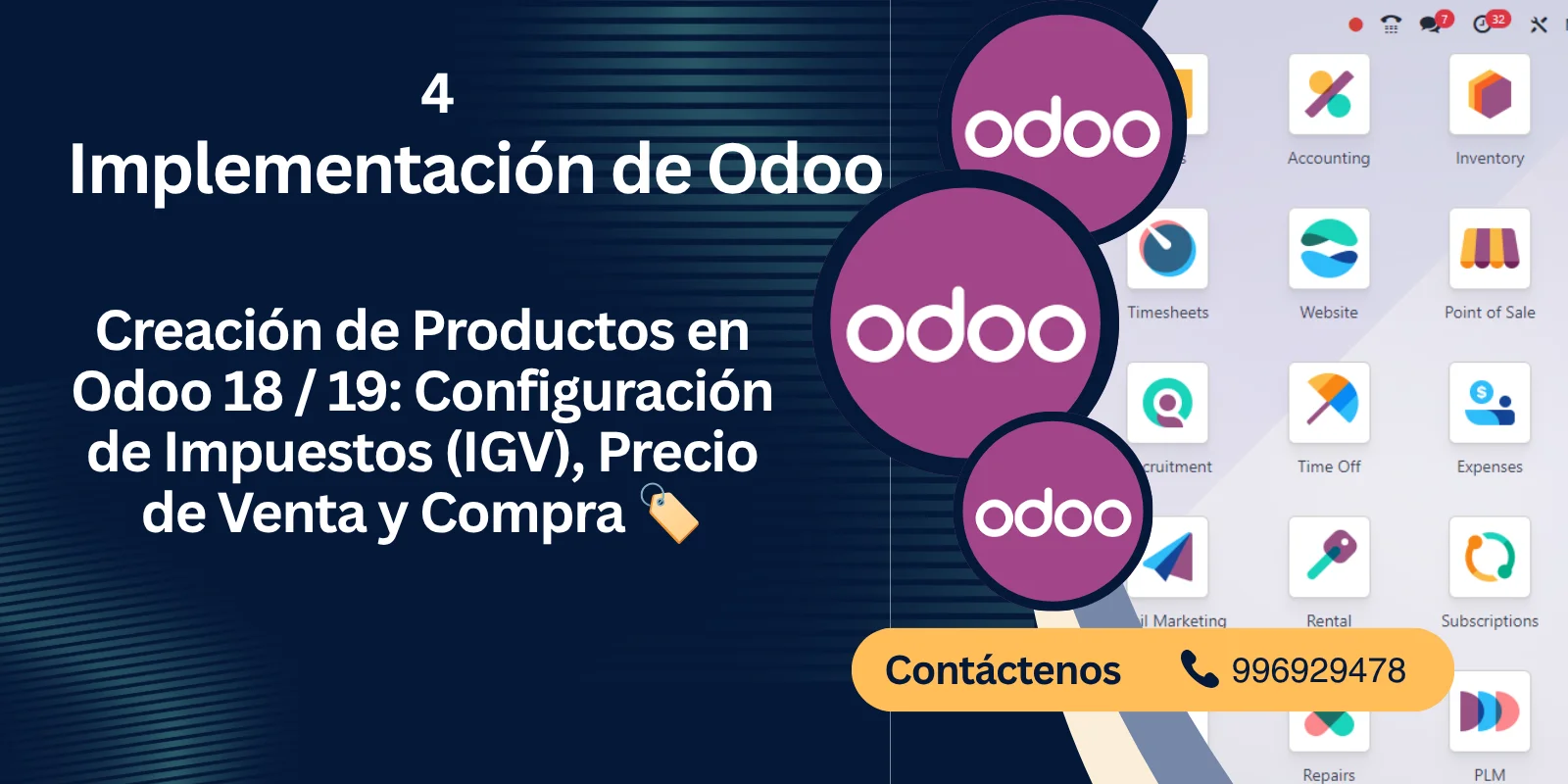Configuración de Impuestos (IGV 18%) y Creación de Productos Simples en Odoo 18 / 19